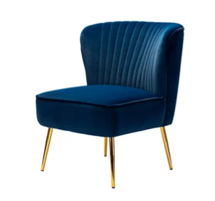 The Erin Accent Chair In Blue Velvet