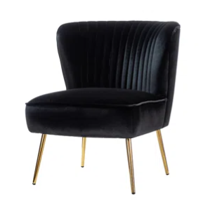 The Erin Accent Chair in Black Velvet