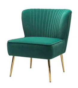 The Ern Accent Chair In Green Velvet