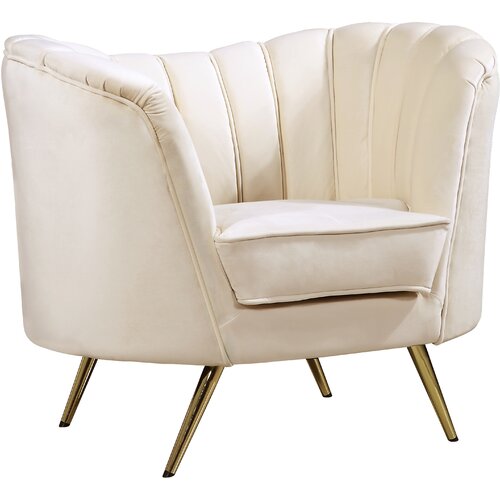 The Erin Barrel Chair In Cream Velvet
